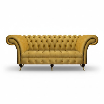 Chesterfield Muebles de lujo Sofá de tres plazas Sofá de tela Sofá acolchado Sala de estar