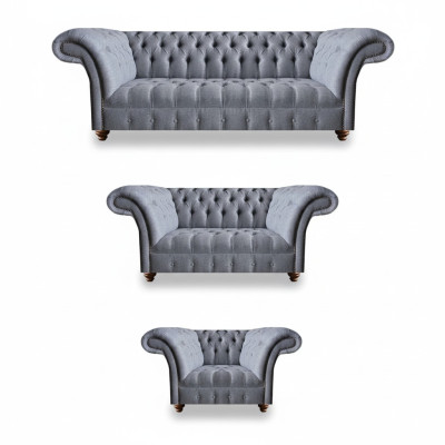 Chesterfield Sofá de tela de alta calidad, diseño de 3 plazas, 2 plazas, sillón de respaldo alto
