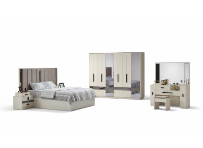Juego de dormitorio de 5 piezas diseño moderno muebles completos cama armario de lujo