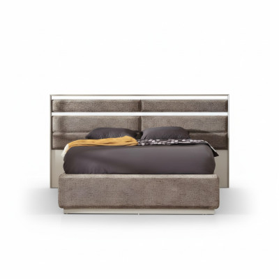 Cama matrimonial de diseño gris moderno lujo muebles de dormitorio
