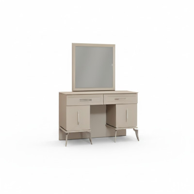 Mueble de dormitorio de madera gris de diseño moderno con espejo