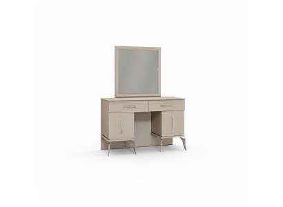 Mueble de dormitorio de madera gris de diseño moderno con espejo
