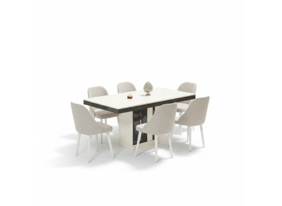 Conjunto de muebles de comedor de lujo con mesa de comedor y 6 sillas