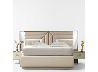 Cama matrimonial de diseño para dormitorio de lujo muebles de madera