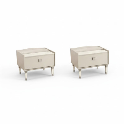 Muebles de lujo de madera para dormitorio 2x mesitas de noche diseño moderno completo