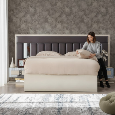 Cama de lujo moderna muebles de madera cama matrimonial diseño camas cama matrimonial