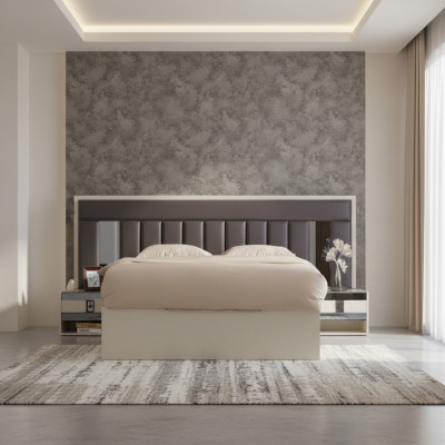 Cama de lujo moderna muebles de madera cama matrimonial diseño camas cama matrimonial
