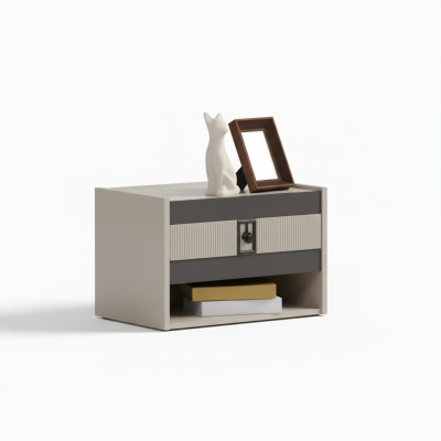 Completamente diseño moderno 2x mesitas de noche de madera para dormitorio