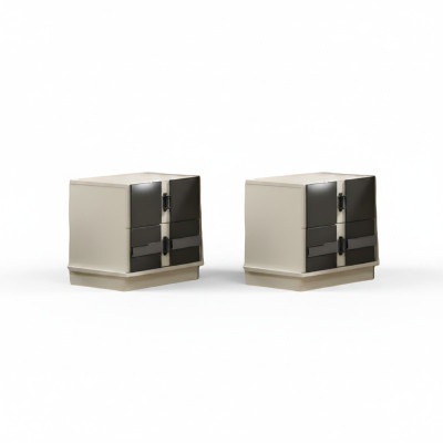 Diseño 2x mesitas de noche de madera mobiliario dormitorio decoración moderna