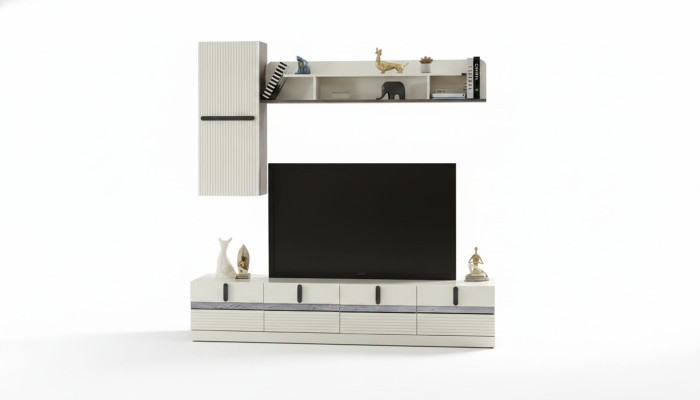Juego de salón de 3 piezas con mueble de TV en madera armario completo estante