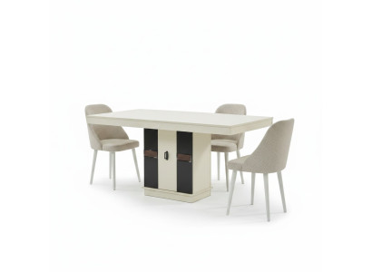 Conjunto de muebles de comedor moderno con mesa y 4 sillas de diseño