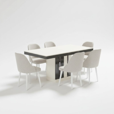 Mesa de comedor con 6 sillas móviles de madera moderna mesa de lujo