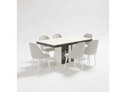 Mesa de comedor con 6 sillas móviles de madera moderna mesa de lujo
