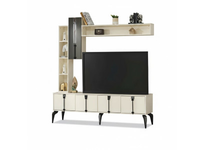 Conjunto de mueble de pared para TV móvil de 4 piezas en madera moderna