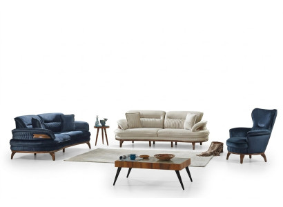 Conjunto de sofás de salón de 3 piezas en tela 2x sofás de 3 plazas moderno sillón muebles de lujo