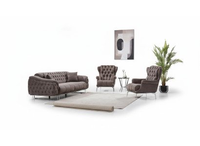 Diseño sofá de 3 piezas muebles tapizados lujosos tejido