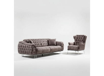 Sofá completo lujoso sofá de tres plazas sillón muebles tapizados salón