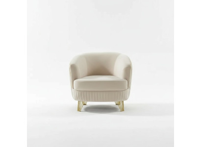 Sillón moderno blanco de tela acolchada para la sala de estar