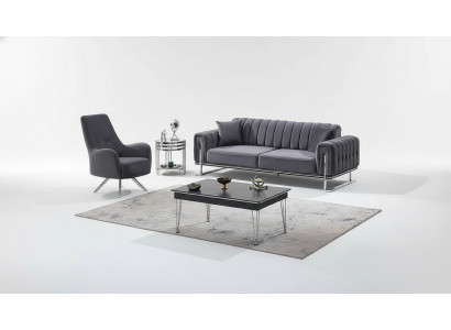 Juego de sofás de tela de 2 piezas Sofá Sillón Juego de rellenos Sofás modernos para sala de estar