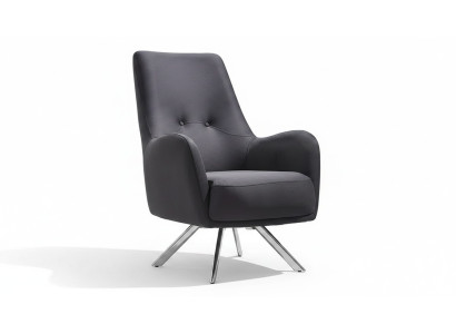 Sillón de diseño gris para sala de estar en tejido moderno