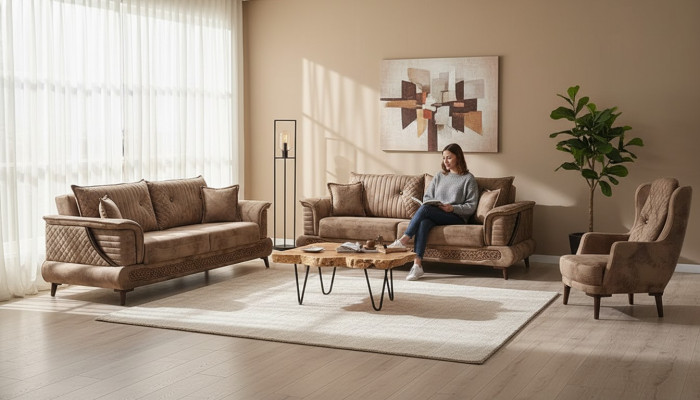 Conjunto de sofás moderno 3+3+1 plazas lujo tejido muebles tapizados salón