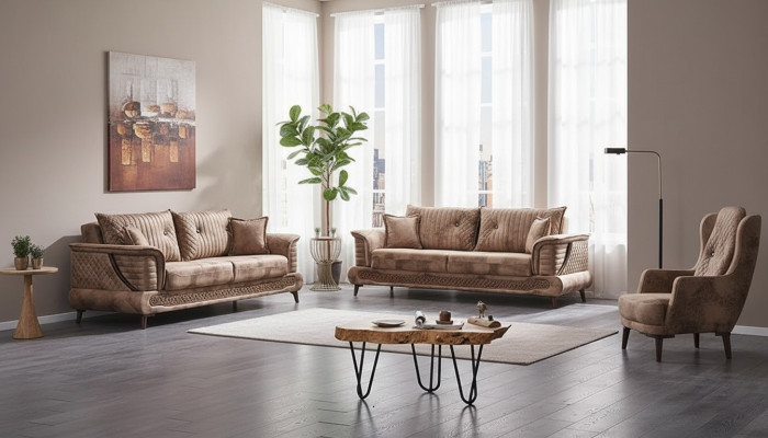 Conjunto de sofás moderno 3+3+1 plazas lujo tejido muebles tapizados salón