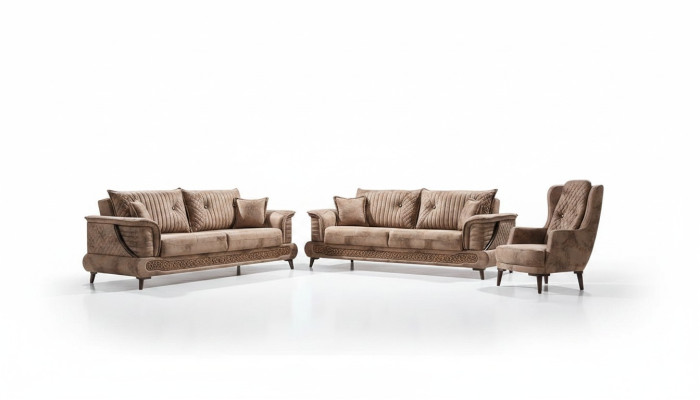 Conjunto de sofás moderno 3+3+1 plazas lujo tejido muebles tapizados salón