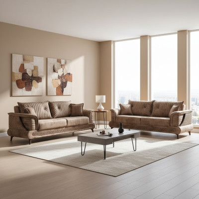 Conjunto de sofás 3+3 plazas diseño lujo sillones sofá salón