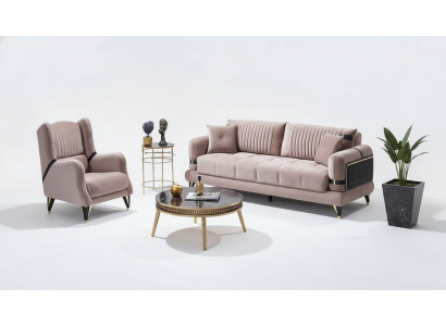 Conjunto de sofás moderno de 3+1 plazas para sala de estar muebles tapizados beige