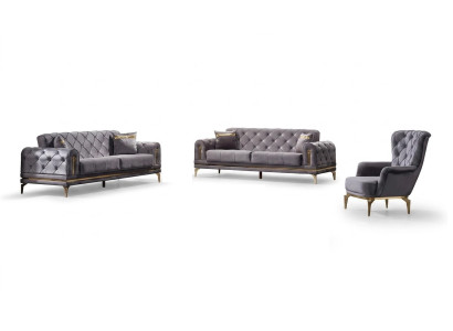 Sofá Chesterfield Completo 3+3+1 Plazas Chesterfield Lujo Salón
