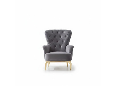 Sillón gris moderno de muebles tapizados de lujo