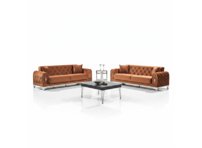 Sofá Chesterfield de lujo para 2 personas en marrón
