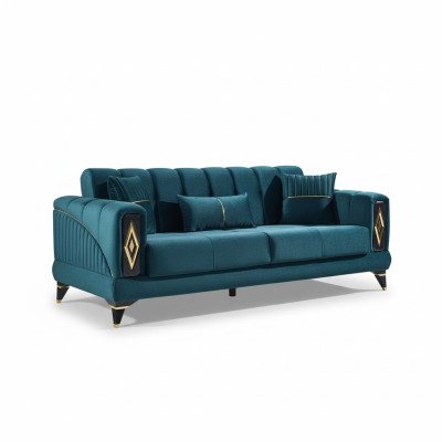 Sillón verde de 3 plazas para la sala de estar