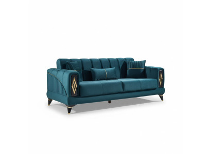 Sillón verde de 3 plazas para la sala de estar