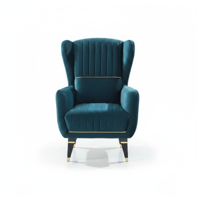 Sillón tapizado verde para muebles de salón sillón de tela moderna
