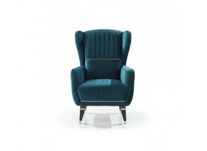 Sillón tapizado verde para muebles de salón sillón de tela moderna