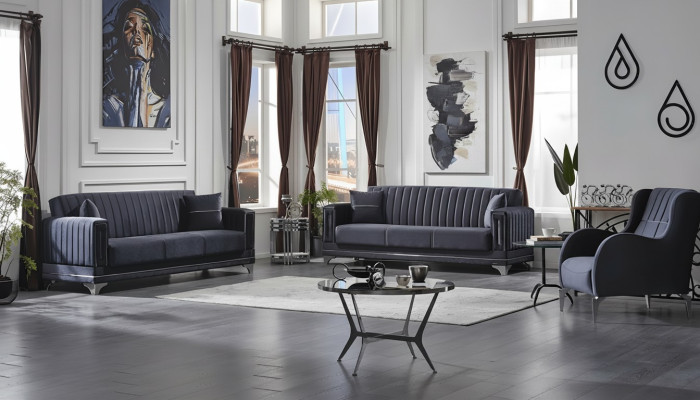 Conjunto de sofás 3+3+1 Muebles tapizados Grupo de asientos Sala de estar Textil