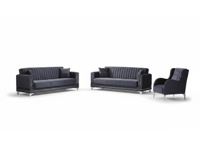 Conjunto de sofás 3+3+1 Muebles tapizados Grupo de asientos Sala de estar Textil