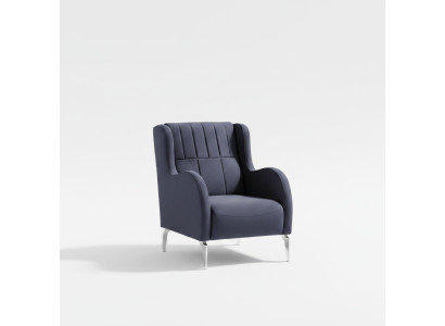 Sillón de lujo gris de tela de diseño moderno