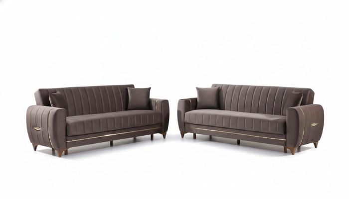 Conjunto de sofás de diseño para sala de estar 3+3 plazas Moderno 2x sofás Muebles de lujo