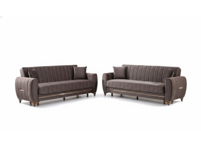 Conjunto de sofás de diseño para sala de estar 3+3 plazas Moderno 2x sofás Muebles de lujo