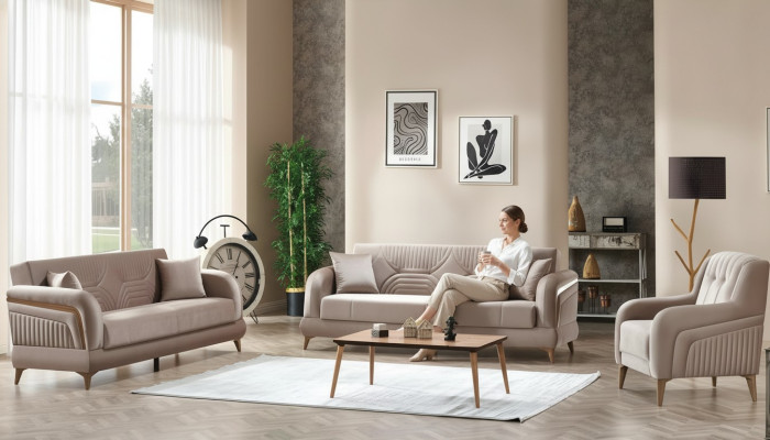 Conjunto de sofá de salón 3+3+1 plazas sofás modernos completos