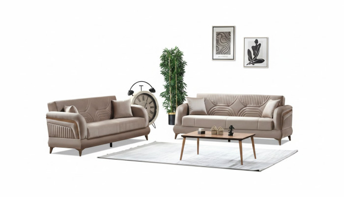 Conjunto moderno de 2 sofás de 3 plazas para salón
