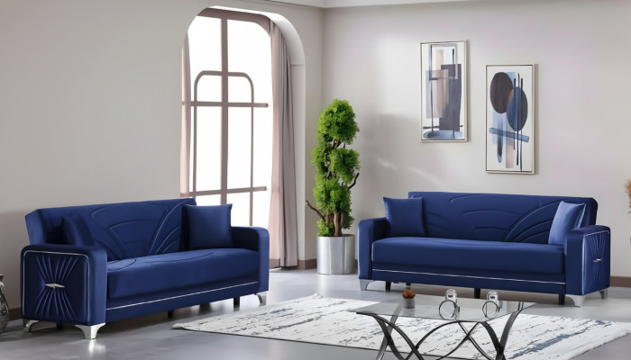 Conjunto de sofá de diseño para sala de estar 2x sofá de tres plazas con muebles tapizados