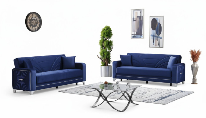 Conjunto de sofá de diseño para sala de estar 2x sofá de tres plazas con muebles tapizados