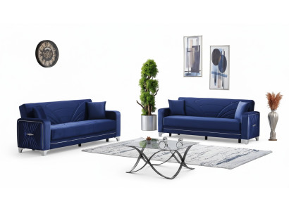 Conjunto de sofá de diseño para sala de estar 2x sofá de tres plazas con muebles tapizados