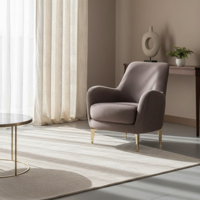 Sillón de lujo diseño moderno sillón tapizado sala de estar tejido