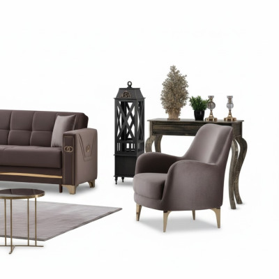 Sillón de lujo diseño moderno sillón tapizado sala de estar tejido
