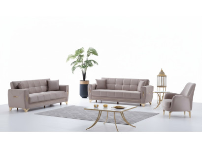 Conjunto de sofás de tela para sala de estar 3+3+1 asientos muebles tapizados
