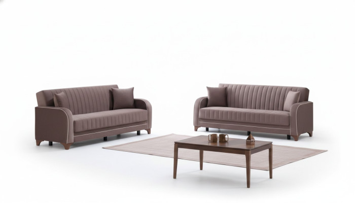 Conjunto de sofás de 2 piezas para sala de estar 2x sofás de 3 plazas en tejido de lujo